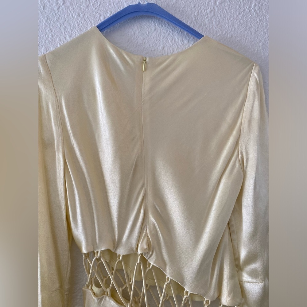 SHONA JOY BUTTER YELLOW ARIENZO ASSYMETRICAL
LONG SLEEVE GOWN MAXI DRESS SIZE 2 - Picture 9 of 14